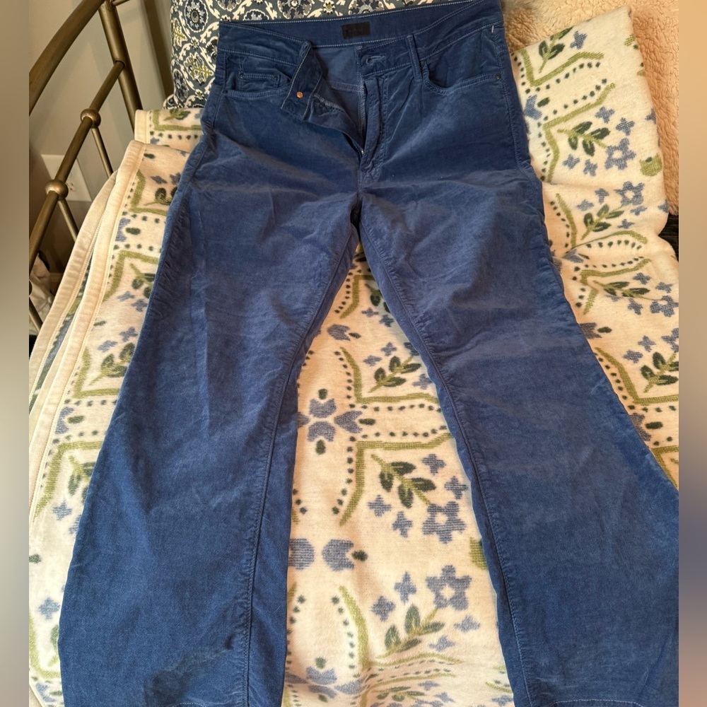 Mother denim - Insider Ankle Blue velvet jeans. Size 31